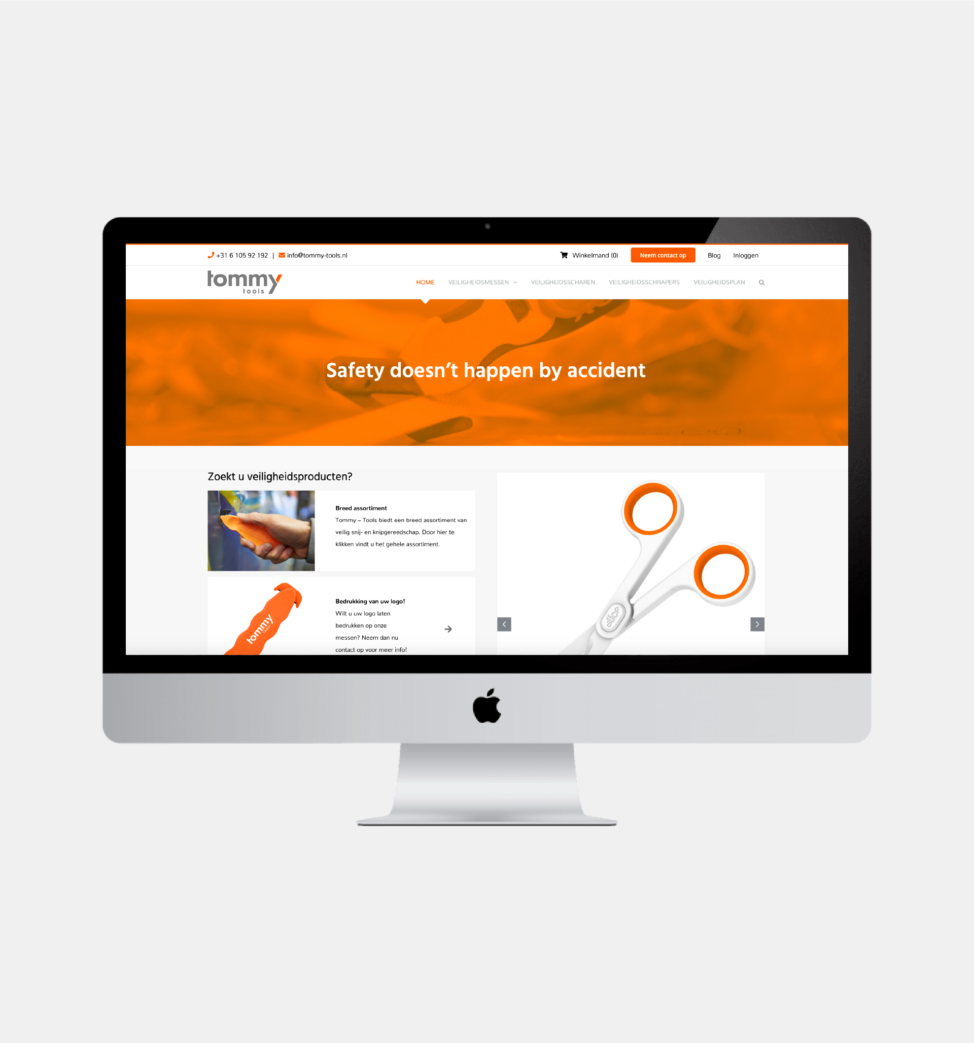 Webshop van Tommy Tools, gemaakt door Hermans Creative & Digital Design