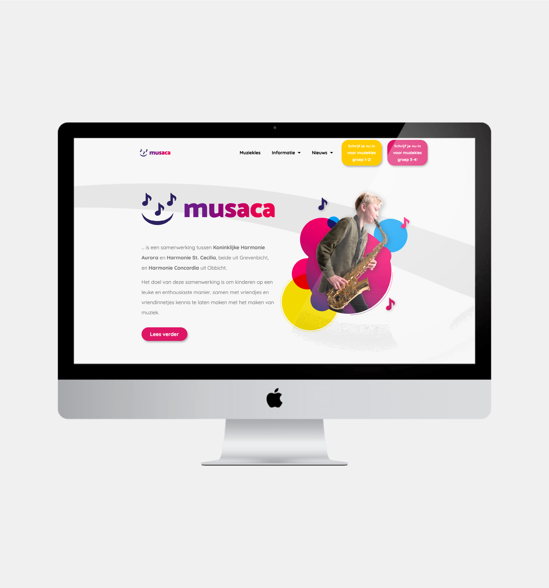 Website Musaca, gemaakt door Hermans Creative & Digital Design