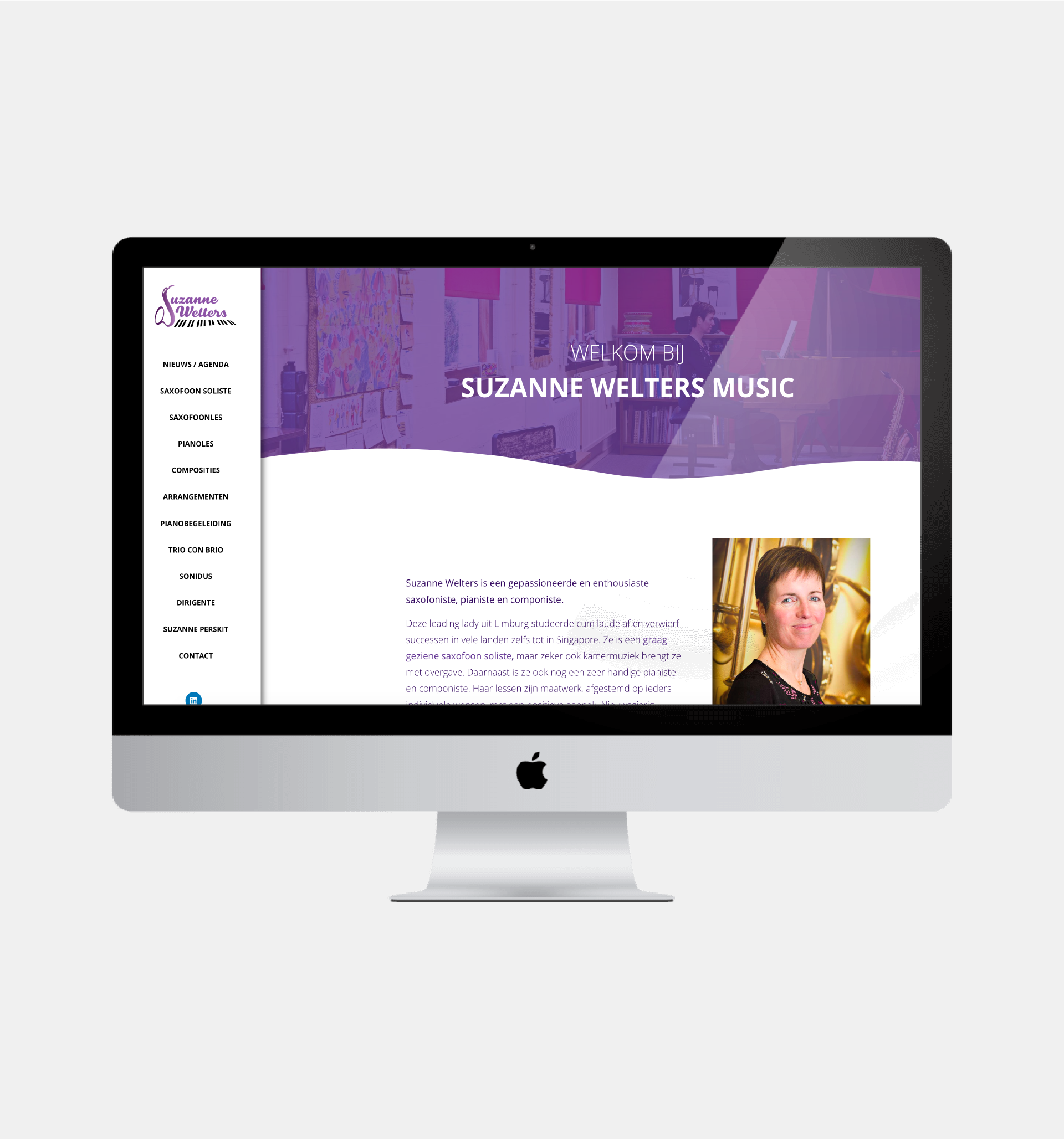 Website Suzanne Welters Music, gemaakt door Hermans Creative & Digital Design
